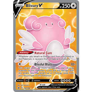 Rare Ultra Blissey V 182/198 Pokemon TCG Sword & Shield Chilling Reign