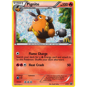  Pignite 4/12 Pokemon TCG Other McDonald's Collection 2012