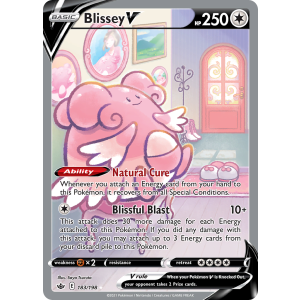 Rare Ultra Blissey V 183/198 Pokemon TCG Sword & Shield Chilling Reign