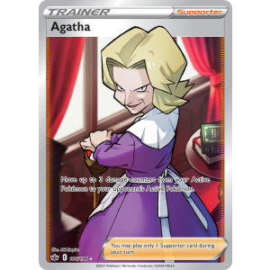 Rare Ultra Agatha 186/198 Pokemon TCG Sword & Shield Chilling Reign