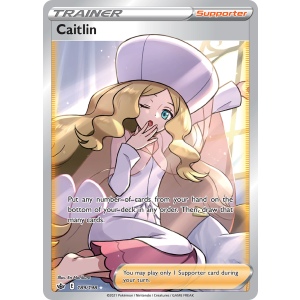 Rare Ultra Caitlin 189/198 Pokemon TCG Sword & Shield Chilling Reign