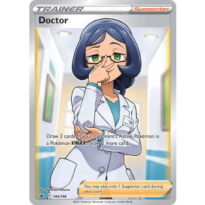 Rare Ultra Doctor 190/198 Pokemon TCG Sword & Shield Chilling Reign