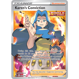 Rare Ultra Karen's Conviction 193/198 Pokemon TCG Sword & Shield Chilling Reign