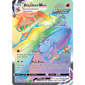 Rare Rainbow Blaziken VMAX 200/198 Pokemon TCG Sword & Shield Chilling Reign