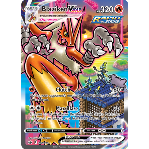 Rare Rainbow Blaziken VMAX 201/198 Pokemon TCG Sword & Shield Chilling Reign