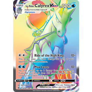 Rare Rainbow Ice Rider Calyrex VMAX 202/198 Pokemon TCG Sword & Shield Chilling Reign