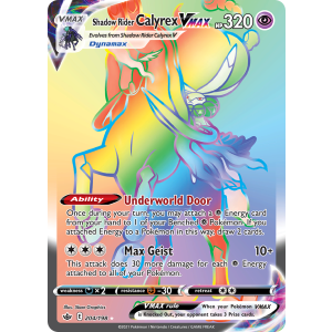 Rare Rainbow Shadow Rider Calyrex VMAX 204/198 Pokemon TCG Sword & Shield Chilling Reign