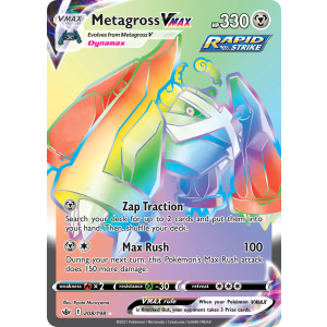 Rare Rainbow Metagross VMAX 208/198 Pokemon TCG Sword & Shield Chilling Reign
