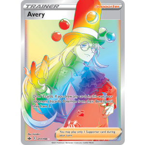 Rare Rainbow Avery 211/198 Pokemon TCG Sword & Shield Chilling Reign