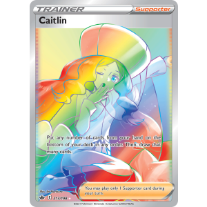 Rare Rainbow Caitlin 213/198 Pokemon TCG Sword & Shield Chilling Reign