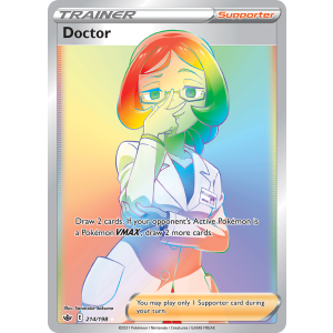 Rare Rainbow Doctor 214/198 Pokemon TCG Sword & Shield Chilling Reign