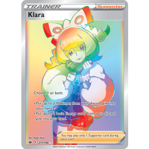 Rare Rainbow Klara 217/198 Pokemon TCG Sword & Shield Chilling Reign