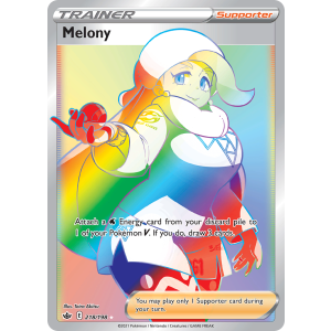 Rare Rainbow Melony 218/198 Pokemon TCG Sword & Shield Chilling Reign