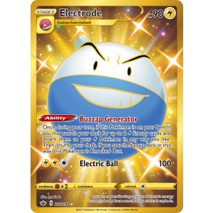 Rare Secret Electrode 222/198 Pokemon TCG Sword & Shield Chilling Reign