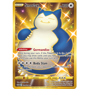 Rare Secret Snorlax 224/198 Pokemon TCG Sword & Shield Chilling Reign