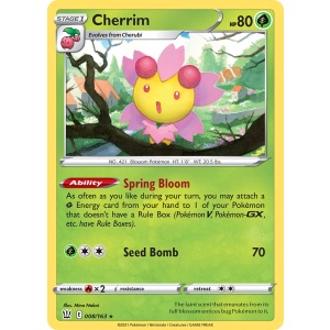 Rare Holo Cherrim 8/163 Pokemon TCG Sword & Shield Battle Styles