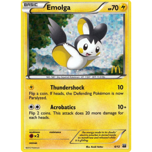  Emolga 6/12 Pokemon TCG Other McDonald's Collection 2012