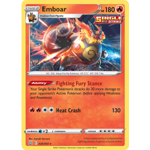 Rare Holo Emboar 25/163 Pokemon TCG Sword & Shield Battle Styles