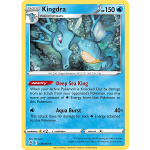 Rare Holo Kingdra 33/163 Pokemon TCG Sword & Shield Battle Styles