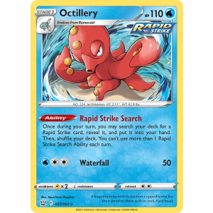 Rare Holo Octillery 37/163 Pokemon TCG Sword & Shield Battle Styles