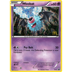  Woobat 7/12 Pokemon TCG Other McDonald's Collection 2012