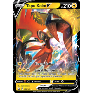 Rare Holo V Tapu Koko V 50/163 Pokemon TCG Sword & Shield Battle Styles