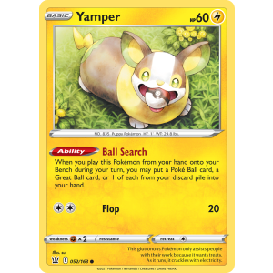 Yamper 52/163 Pokemon TCG Sword & Shield Battle Styles