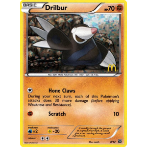  Drilbur 8/12 Pokemon TCG Other McDonald's Collection 2012