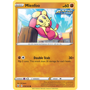 Mienfoo 76/163 Pokemon TCG Sword & Shield Battle Styles