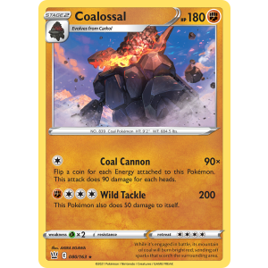 Rare Holo Coalossal 80/163 Pokemon TCG Sword & Shield Battle Styles