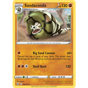 Rare Holo Sandaconda 82/163 Pokemon TCG Sword & Shield Battle Styles