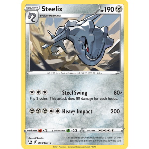 Rare Holo Steelix 99/163 Pokemon TCG Sword & Shield Battle Styles