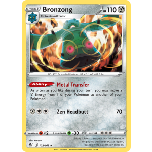 Rare Holo Bronzong 102/163 Pokemon TCG Sword & Shield Battle Styles