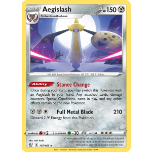 Rare Holo Aegislash 107/163 Pokemon TCG Sword & Shield Battle Styles