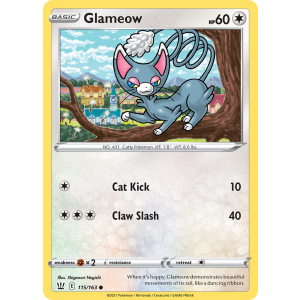 Glameow 115/163 Pokemon TCG Sword & Shield Battle Styles