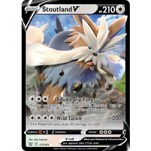 Rare Holo V Stoutland V 117/163 Pokemon TCG Sword & Shield Battle Styles