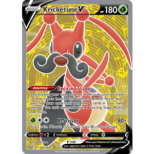 Rare Ultra Kricketune V 142/163 Pokemon TCG Sword & Shield Battle Styles