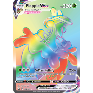 Rare Rainbow Flapple VMAX 164/163 Pokemon TCG Sword & Shield Battle Styles