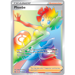 Rare Rainbow Phoebe 175/163 Pokemon TCG Sword & Shield Battle Styles