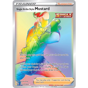 Rare Rainbow Single Strike Style Mustard 177/163 Pokemon TCG Sword & Shield Battle Styles