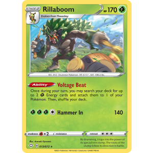 Rare Holo Rillaboom 13/72 Pokemon TCG Sword & Shield Shining Fates