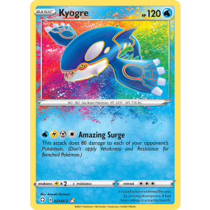 Amazing Rare Kyogre 21/72 Pokemon TCG Sword & Shield Shining Fates