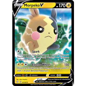 Rare Holo V Morpeko V 37/72 Pokemon TCG Sword & Shield Shining Fates