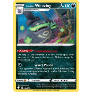 Rare Holo Galarian Weezing 42/72 Pokemon TCG Sword & Shield Shining Fates