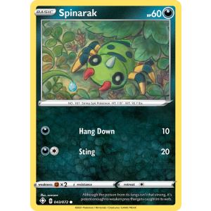 Spinarak 43/72 Pokemon TCG Sword & Shield Shining Fates