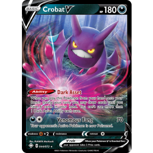 Rare Holo V Crobat V 44/72 Pokemon TCG Sword & Shield Shining Fates