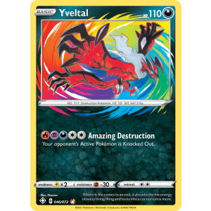 Amazing Rare Yveltal 46/72 Pokemon TCG Sword & Shield Shining Fates