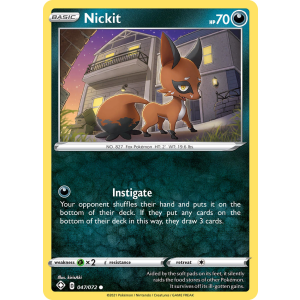 Nickit 47/72 Pokemon TCG Sword & Shield Shining Fates