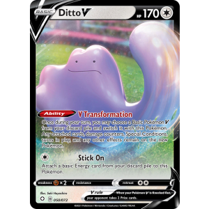 Rare Holo V Ditto V 50/72 Pokemon TCG Sword & Shield Shining Fates