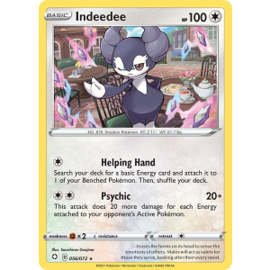 Rare Holo Indeedee 56/72 Pokemon TCG Sword & Shield Shining Fates